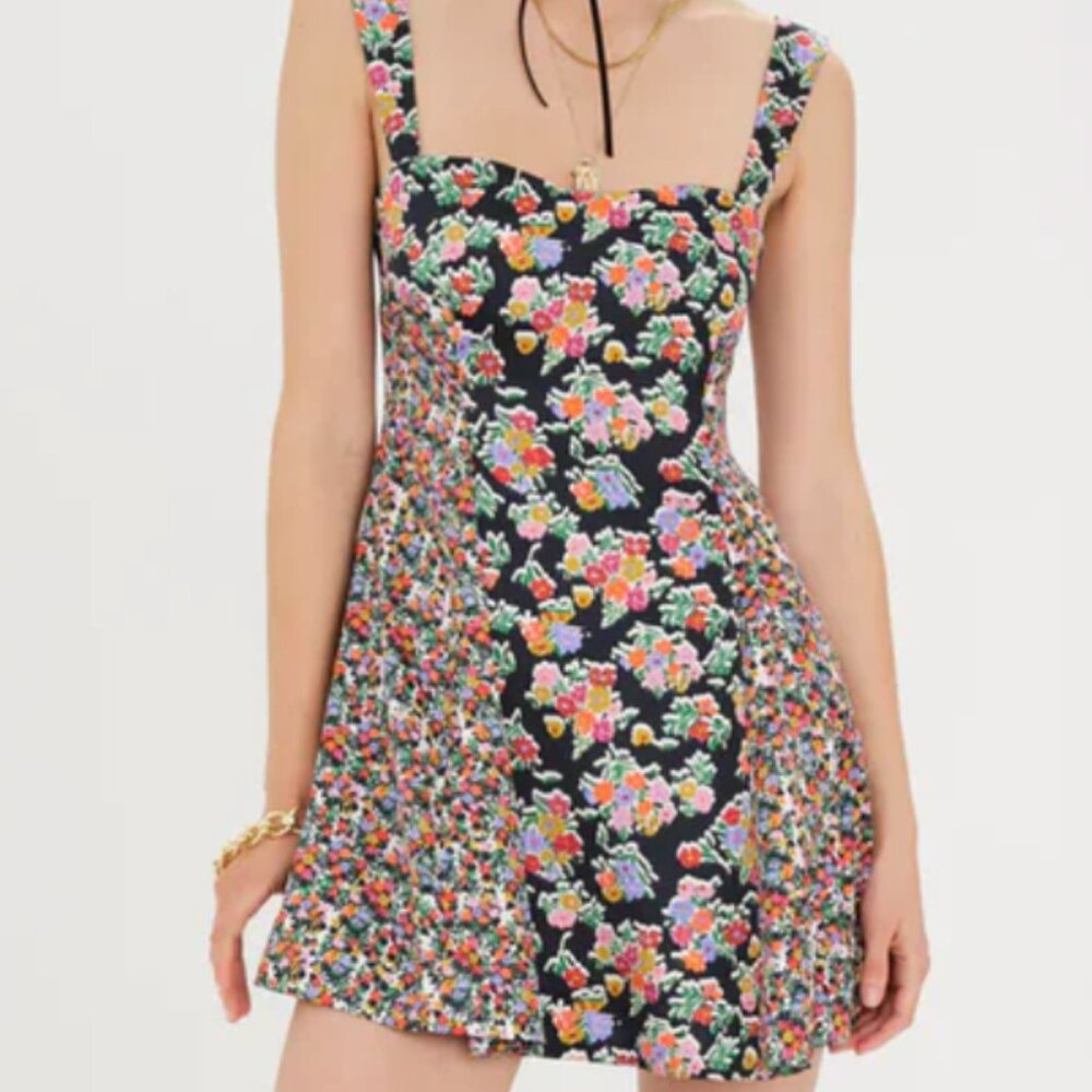 For Love & Lemons Floral Print Mini Dress
